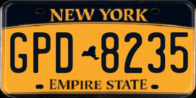 NY license plate GPD8235