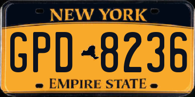 NY license plate GPD8236