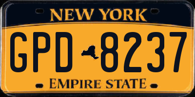 NY license plate GPD8237