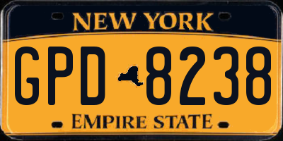 NY license plate GPD8238