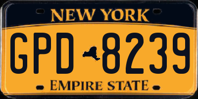 NY license plate GPD8239