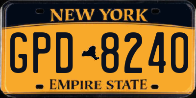 NY license plate GPD8240
