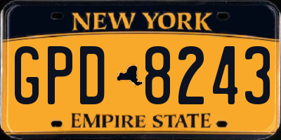 NY license plate GPD8243