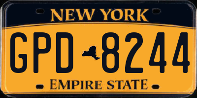NY license plate GPD8244