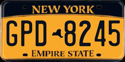 NY license plate GPD8245