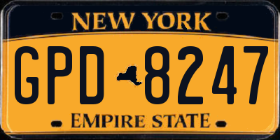 NY license plate GPD8247