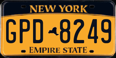 NY license plate GPD8249