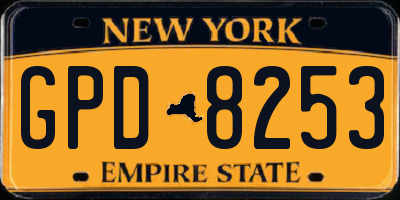 NY license plate GPD8253