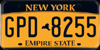 NY license plate GPD8255