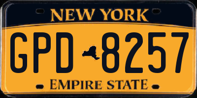 NY license plate GPD8257