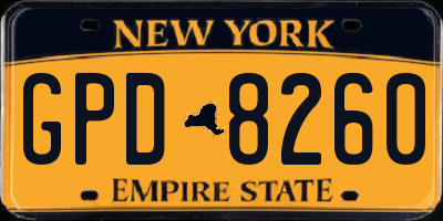 NY license plate GPD8260