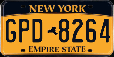 NY license plate GPD8264