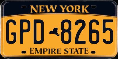NY license plate GPD8265