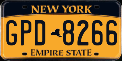 NY license plate GPD8266