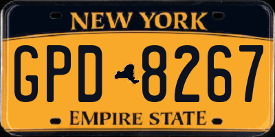 NY license plate GPD8267