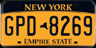 NY license plate GPD8269