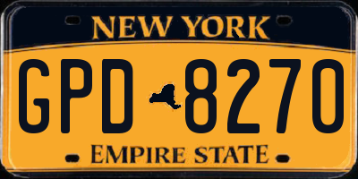 NY license plate GPD8270