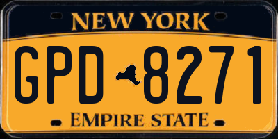 NY license plate GPD8271