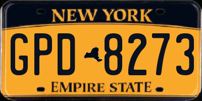 NY license plate GPD8273