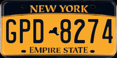 NY license plate GPD8274