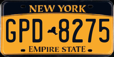 NY license plate GPD8275