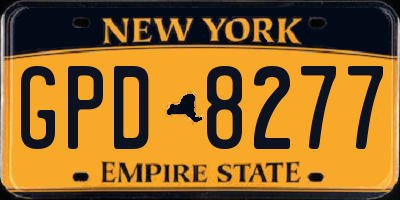 NY license plate GPD8277