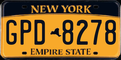 NY license plate GPD8278