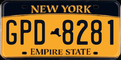 NY license plate GPD8281