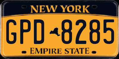 NY license plate GPD8285