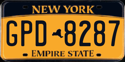 NY license plate GPD8287