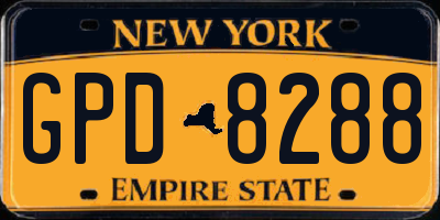 NY license plate GPD8288