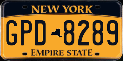 NY license plate GPD8289