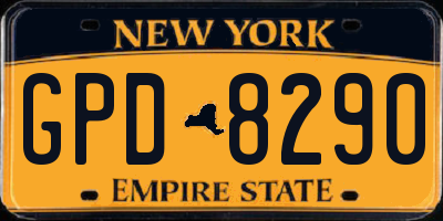 NY license plate GPD8290