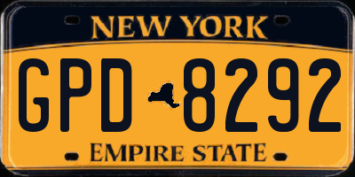 NY license plate GPD8292