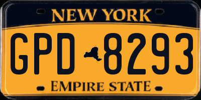 NY license plate GPD8293