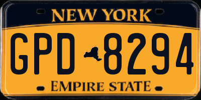 NY license plate GPD8294