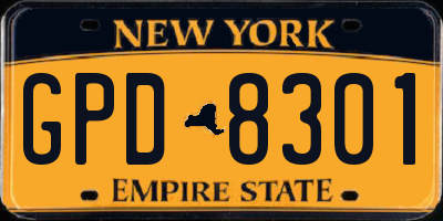 NY license plate GPD8301
