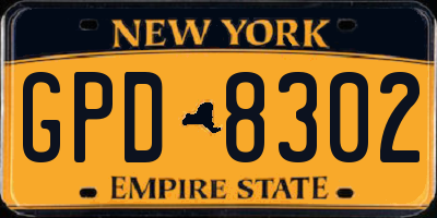 NY license plate GPD8302