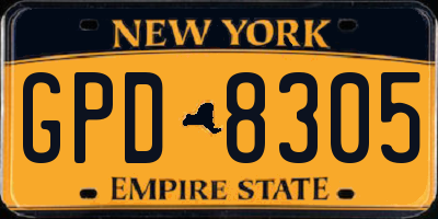 NY license plate GPD8305