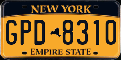 NY license plate GPD8310