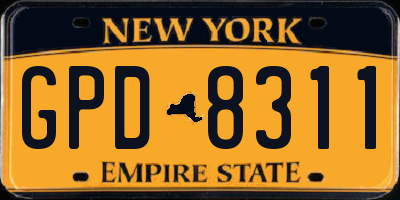 NY license plate GPD8311