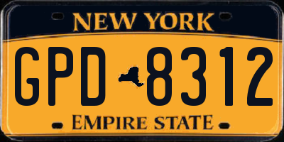 NY license plate GPD8312