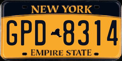 NY license plate GPD8314