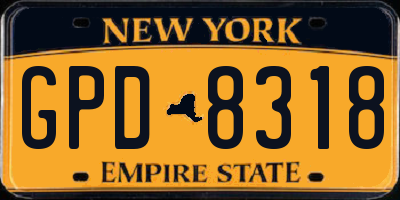 NY license plate GPD8318