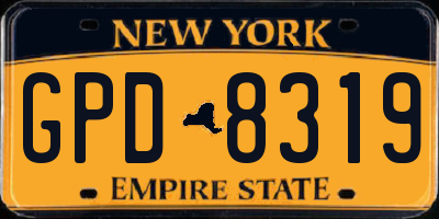NY license plate GPD8319