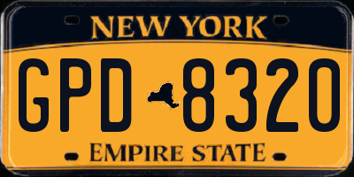 NY license plate GPD8320