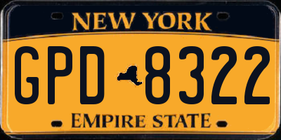 NY license plate GPD8322