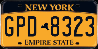 NY license plate GPD8323