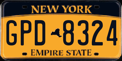 NY license plate GPD8324