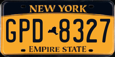NY license plate GPD8327
